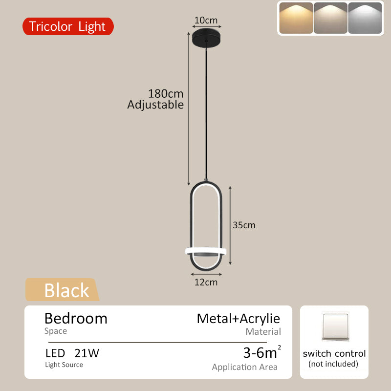 Nordic Modern Chandelier Ceiling Light Tri color Bar Counter Drop Lights Hanging Lamps for Bedroom