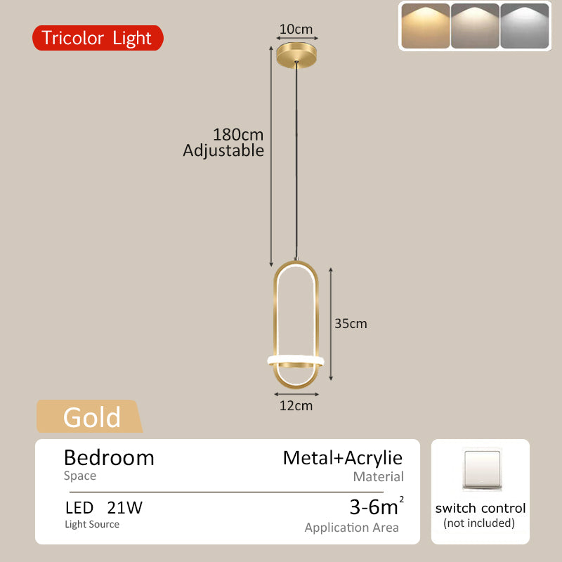 Nordic Modern Chandelier Ceiling Light Tri color Bar Counter Drop Lights Hanging Lamps for Bedroom