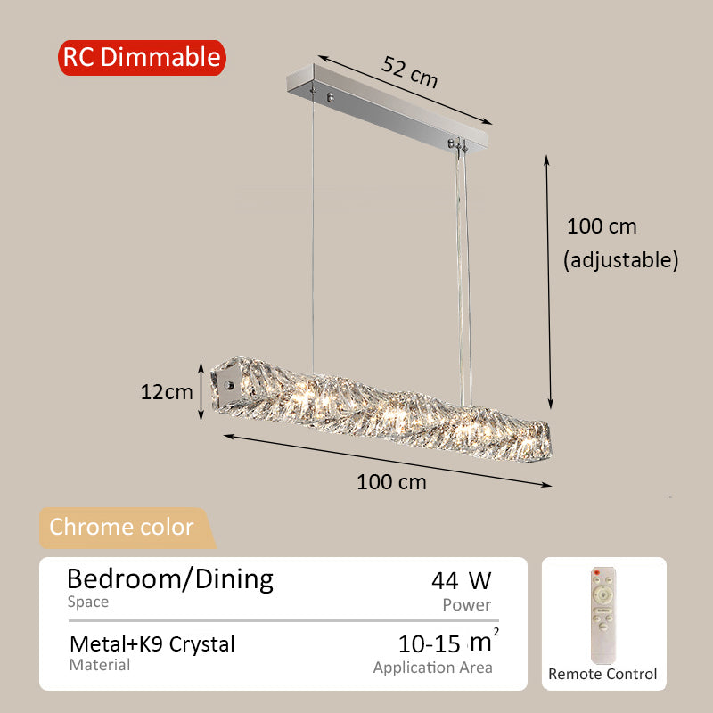 Crystal Chandelier Hanging Lamps Modern Design Tri Color Ceiling Pendant Lights Kitchen Living Room