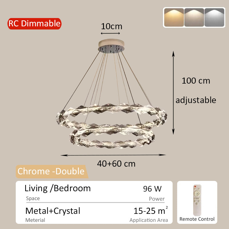 Chandelier Modern Design Kitchen Drop Hanging Light Crystal Tri Color Ceiling Lights for Living Room