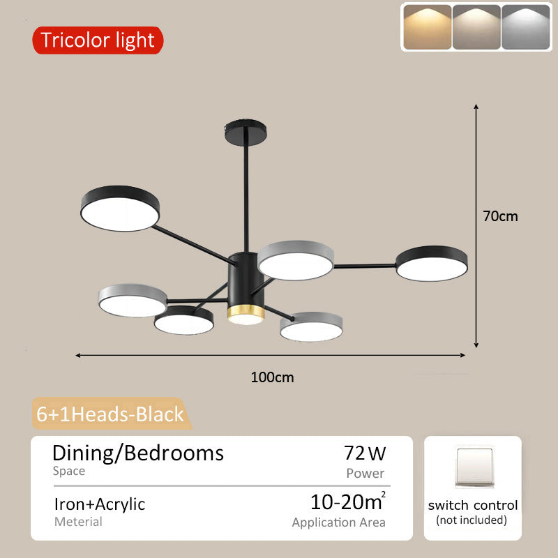 Nordic Living Room Chandelier Modern Simple LED Chandelier Restaurant Bedroom Lamp Creative Chandelier