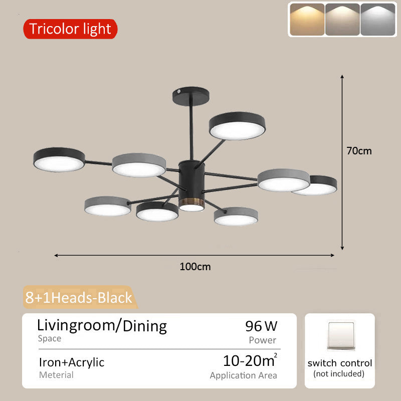 Nordic Living Room Chandelier Modern Simple LED Chandelier Restaurant Bedroom Lamp Creative Chandelier