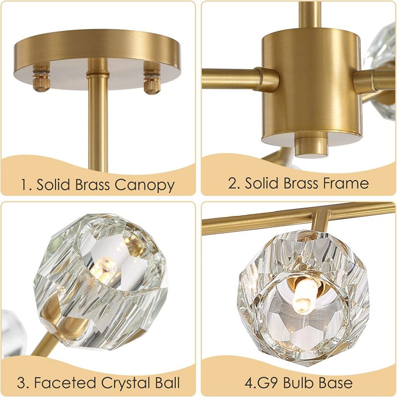 Modern Minimalist Hanging Lamp Living Room Ceiling Tri Color Crystal Drop Lamp Cafe Hanging Lamp 12 Heads 15 Heads