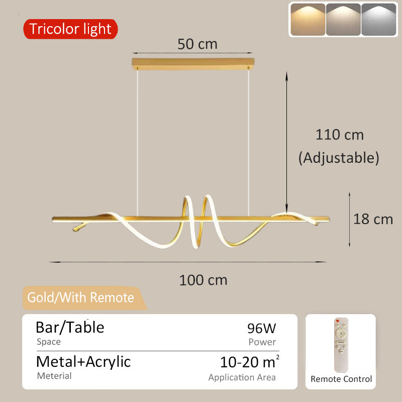 Modern Design Chandelier Ceiling Light Tricolor for Kitchen Hanging Light Bar Counter Pendant Lights