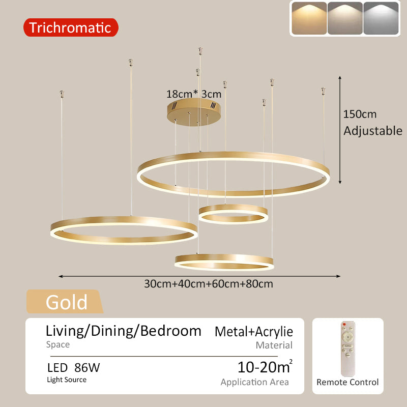 Modern Design Chandelier With Remote Ceiling Light Tri Color Drop Lamps Cieling Lights Hanging Light
