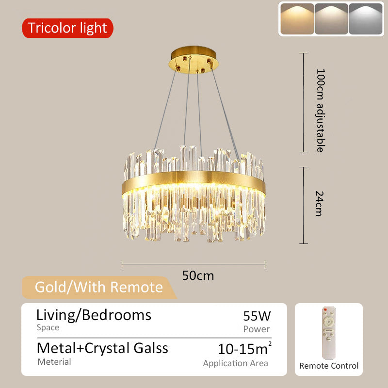 Nordic chandelier ceiling lights tri color for living room bedroom pendant dining lamps with remote