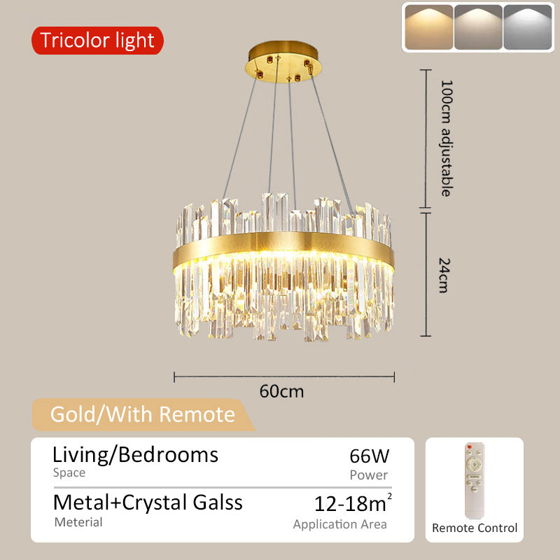 Nordic chandelier ceiling lights tri color for living room bedroom pendant dining lamps with remote