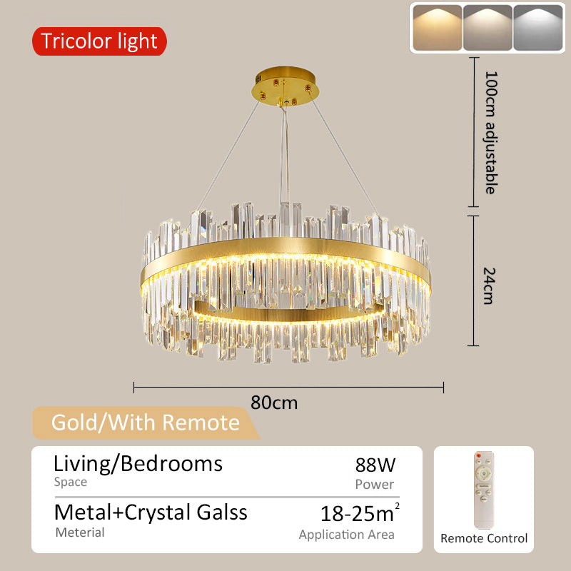 Nordic chandelier ceiling lights tri color for living room bedroom pendant dining lamps with remote
