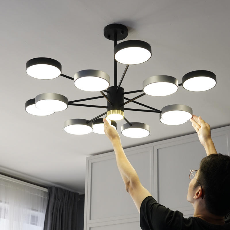 Nordic Living Room Chandelier Modern Simple LED Chandelier Restaurant Bedroom Lamp Creative Chandelier