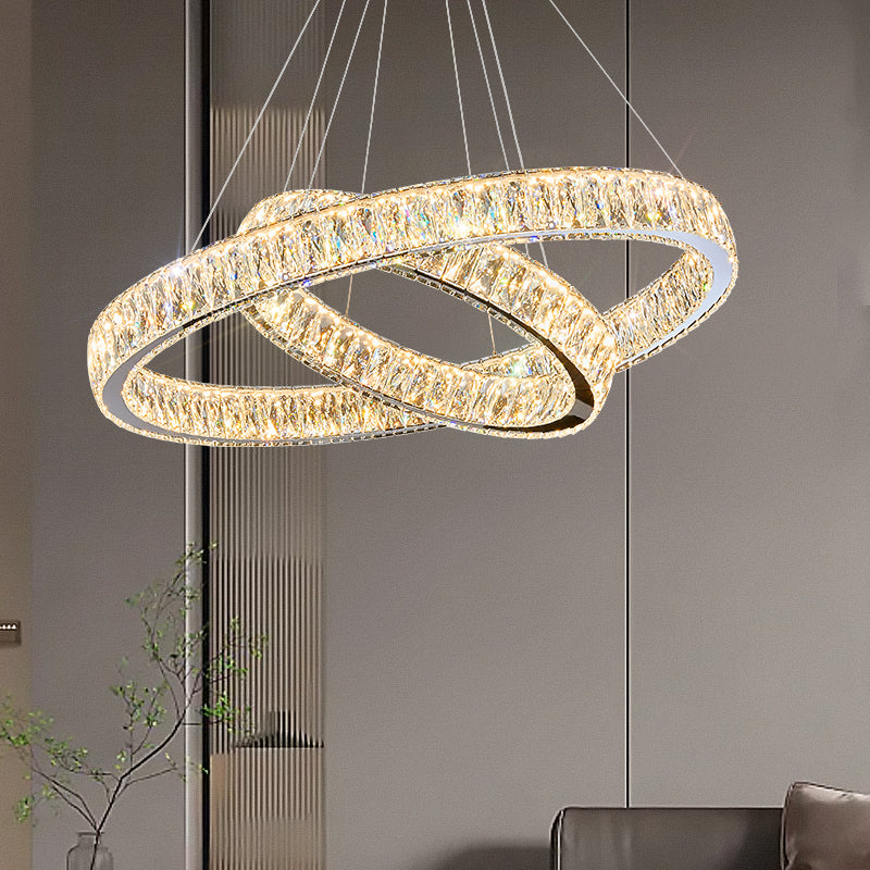 Crystal LED Chandelier With Remote for Living Room Hanging Light Modern Design Ceiling Drop Lights