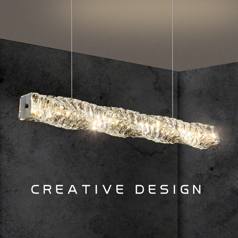 Crystal Chandelier Hanging Lamps Modern Design Tri Color Ceiling Pendant Lights Kitchen Living Room