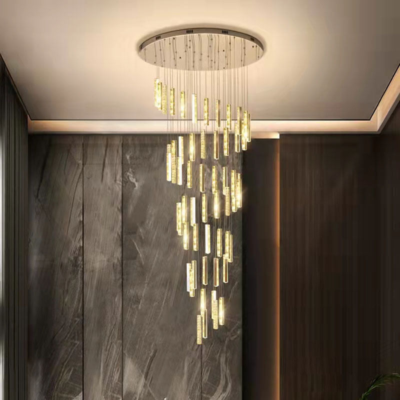 Chandelier Modern Pendant Light Stairway Light Long Drop Hanging Lights crystal Ceiling Lights