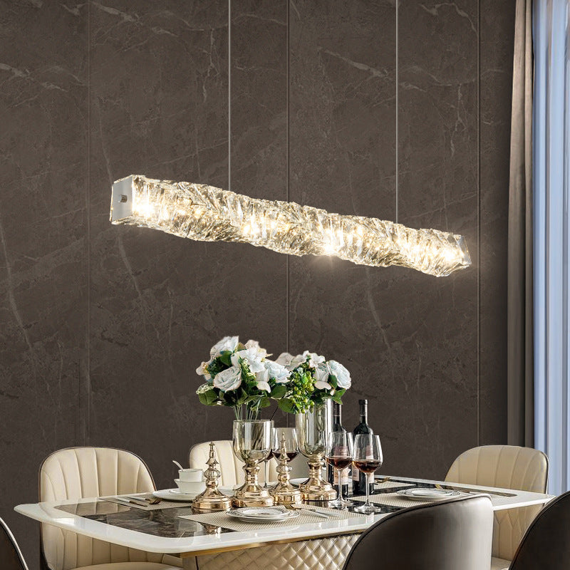 Crystal Chandelier Hanging Lamps Modern Design Tri Color Ceiling Pendant Lights Kitchen Living Room