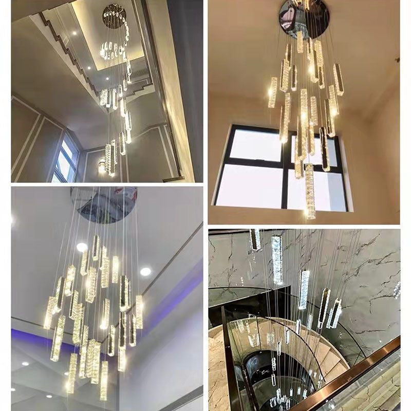 Chandelier Modern Pendant Light Stairway Light Long Drop Hanging Lights crystal Ceiling Lights