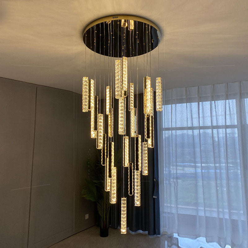 Chandelier Modern Pendant Light Stairway Light Long Drop Hanging Lights crystal Ceiling Lights