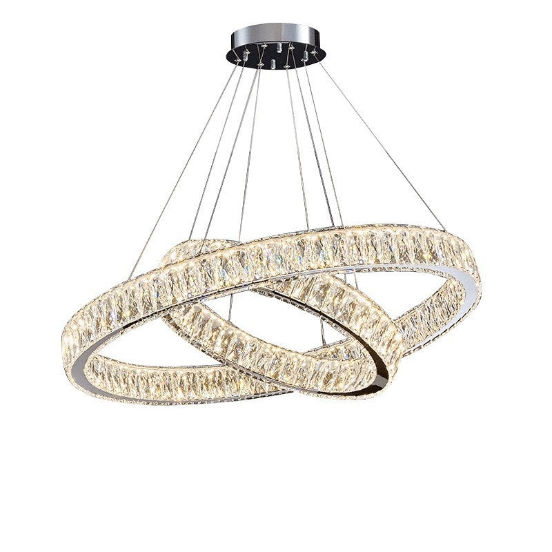 Crystal LED Chandelier With Remote for Living Room Hanging Light Modern Design Ceiling Drop Lights