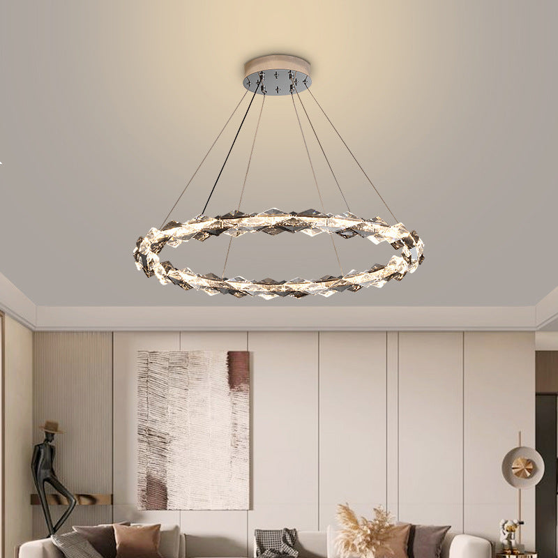 Chandelier Modern Design Kitchen Drop Hanging Light Crystal Tri Color Ceiling Lights for Living Room