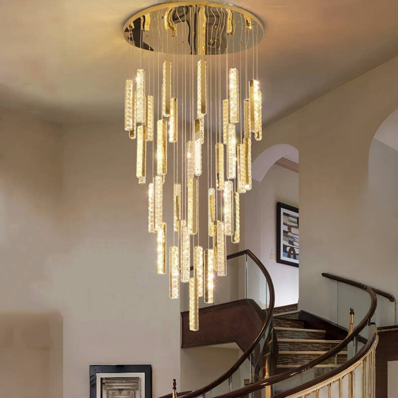 Chandelier Modern Pendant Light Stairway Light Long Drop Hanging Lights crystal Ceiling Lights