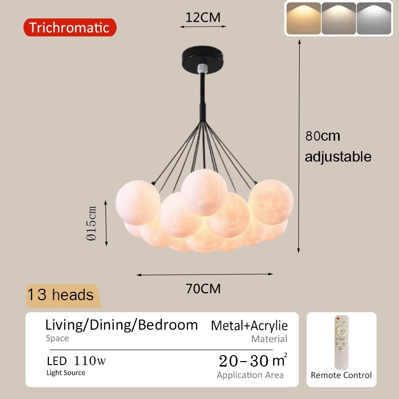 Modern LED Pendant Lights Tri Color Chandelier for Living Room Dining Hanging Light Ceiling Lights