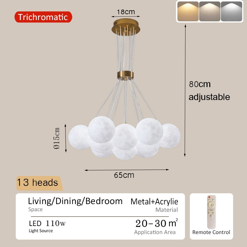 Modern LED Pendant Lights Tri Color Chandelier for Living Room Dining Hanging Light Ceiling Lights