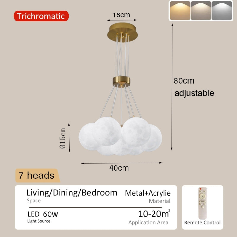 Modern LED Pendant Lights Tri Color Chandelier for Living Room Dining Hanging Light Ceiling Lights