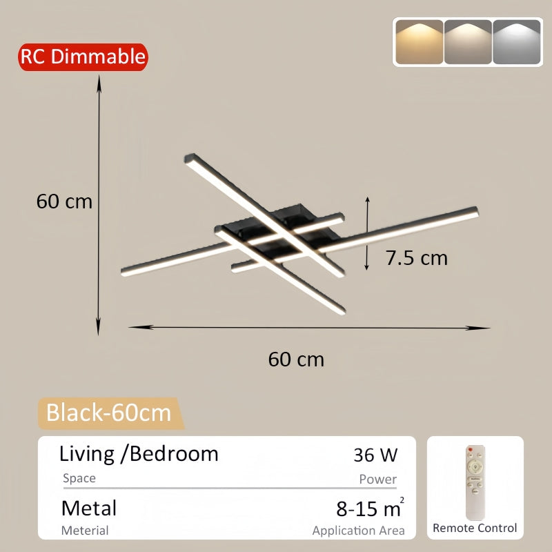 Kagu Black Gold Aluminum LED Living Room Ceiling Lights Indoor Lighting Creative Dining Bedroom Study Lamp