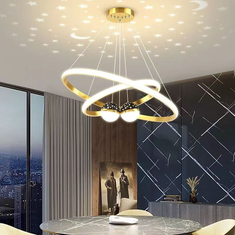 Nordic Chandelier with Remote Ceiling Light Tri Color for Living Room Bedroom Drop Hanging Lights