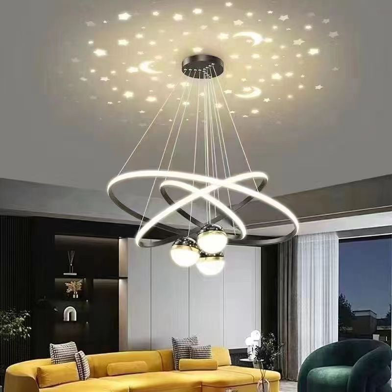 Nordic Chandelier with Remote Ceiling Light Tri Color for Living Room Bedroom Drop Hanging Lights